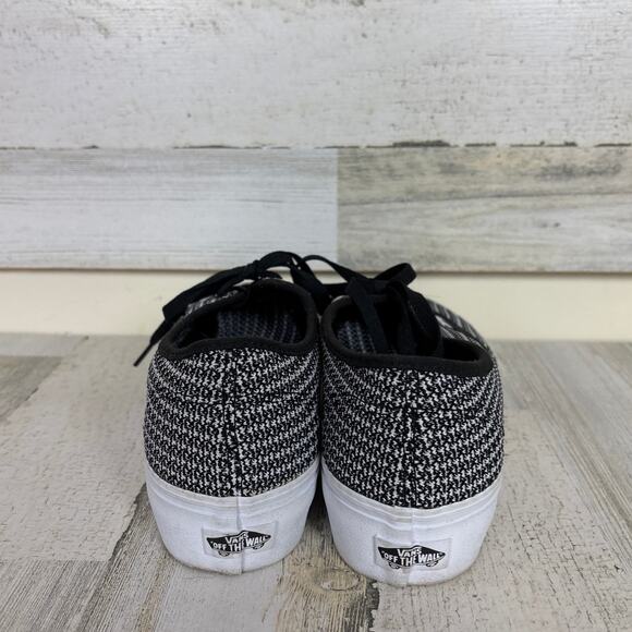 Vans Women’s 10.5 The Authentic Platform 2.0 Black White Canvas Sneakers New - Picture 4 of 8